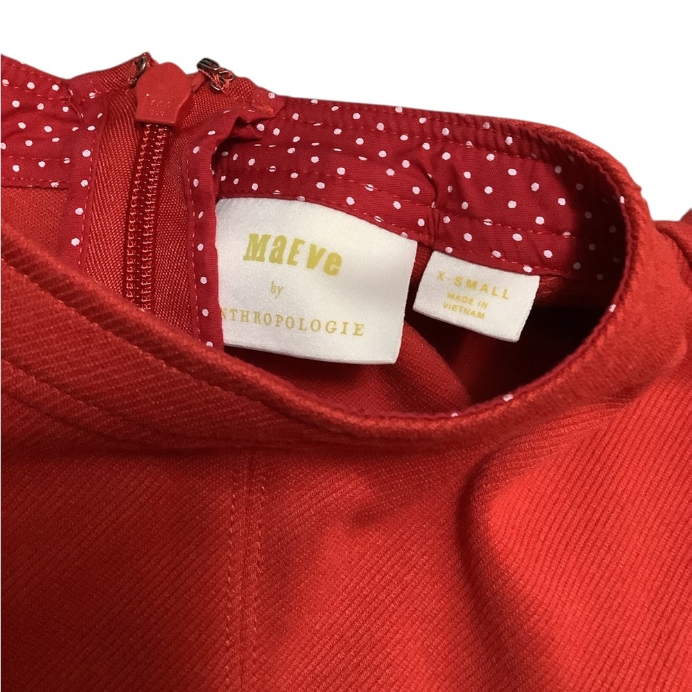 Maeve anthropologie Red Flutter Sleeve dress - Picture 4 of 4